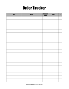 Printable Order Tracker Checklist