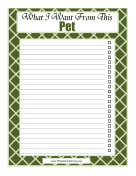Printable Pet Checklist