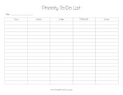 Printable Priority List