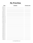 Printable Priority Schedule
