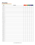 Printable Priority Schedule-Color
