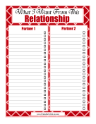 Printable Relationship Checklist