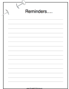 Printable Reminders To Do List