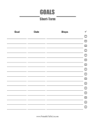 Printable Short-Term Goals Checklist
