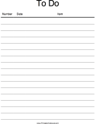 Printable Simple To Do List