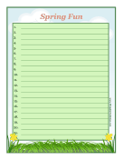 Printable Spring Fun List