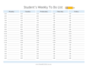 Printable Student Weekly To Do List