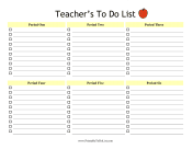 Printable Teacher Class To Do List