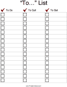 Printable To To Do List