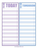 Printable Two Day To Do List