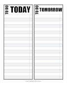 Printable Two Day To Do List BW