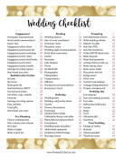 Printable Wedding Master Checklist