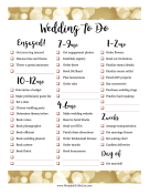 Printable Wedding To Do Timeline