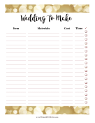 Printable Wedding To Make