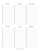 Printable Weekly Blank Checklist