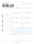 Printable Weekly Everything To Do List
