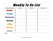 Printable Weekly To Do List